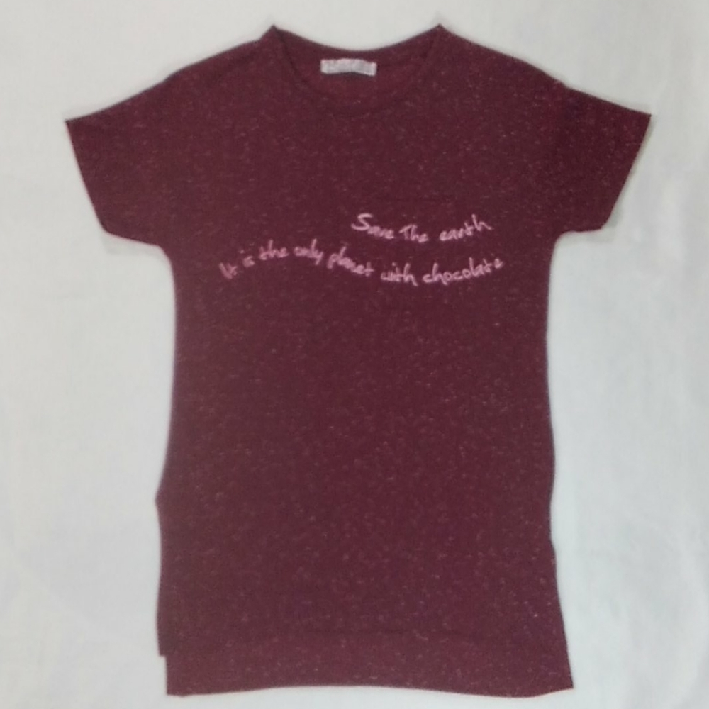 Mint New Fashion Short Sleeve Pocket Tee Chocolate S